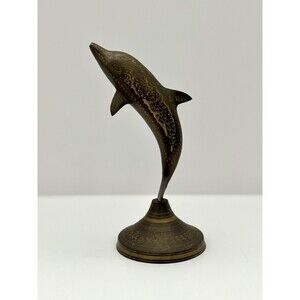 Vintage Brass Bronze Dolphin Figurine‎ Statue Animals